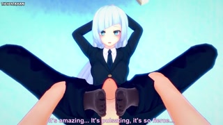 POV Hentai Footjob from Kasumi Miwa from Jujutsu Kaisen