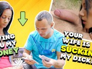 HUNT4K. Public sex for money helps cuckold return his money back