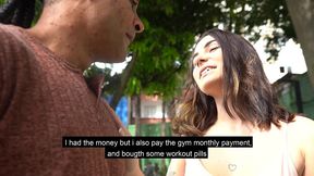 little bitch has sex in exchange for gym supplement