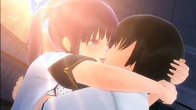 Check out this cute 3D hentai babe play with her boyfriend's dick in this special video