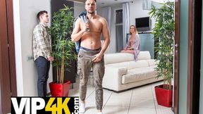 Young lover's intimate scene with mature cougar