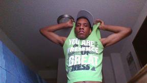 ”Black Amateur Twink Stroking His Huge Cock”