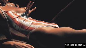 ”Marvelous hottie Melena A masturbates in the sauna”