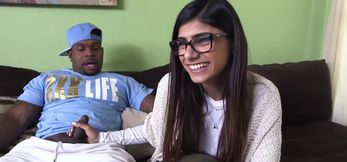 Hot Lebanese teen wears sexy glasses during kinky