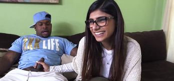 Hot Lebanese teen wears sexy glasses during kinky