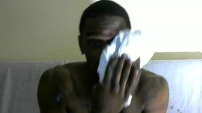 Ebony Model Isaiah Plays with His Dick