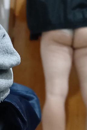 Showing Her Ass with Her Shorts Jammed in Her Ass