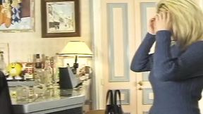 Leather-laced French lesbo lust unleashed on willing submissive with gigantic strap-on