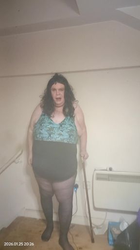 Trying my hand at swimsuit modelling...  But with bad lighting.