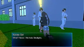 Shemale Dominates Weak Man with Ball Bust Golden Shame