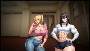 futanari muscle growth world [ femboy hentai game ] ep.2 masochist tiny dick cumshot on livestream !