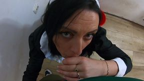 vintage maid submission – deepthroat, heel fetish & messy double cum