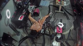 My Wet Ass Pussy Orgasming Hard in a Gyno Chair From an Eroscillator on a Huge Clit. Rizin' Studio..