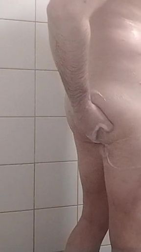 Hairy Gay in Shower
