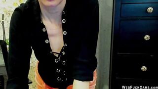 Busty German MILF posing and flashing breasts on webcam