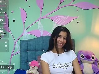 Very petite skinny booty webcam long hair teen show