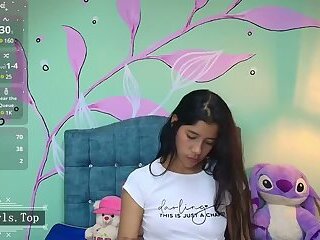 Very petite skinny booty webcam long hair teen show