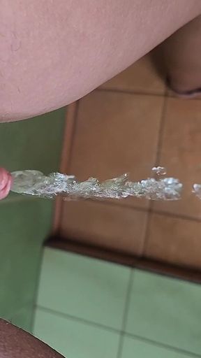Strong Stream Standing Pee in the Shower