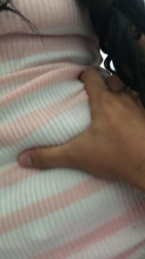 I ride my friend's cock and ask him to fill my pussy