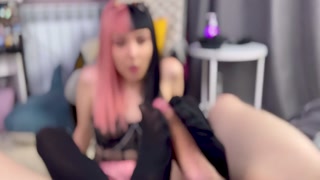 Gave hot emo girl deepthroat and fucked her with gag in her mouth 4K