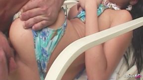 Big Titted Tranny Seduced by a Tourist and Anal Fucked in a Spa