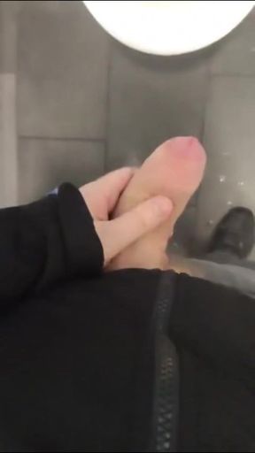 Public restroom wank