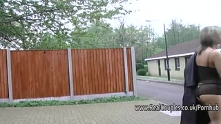 Hot daring flashing outdoor milf