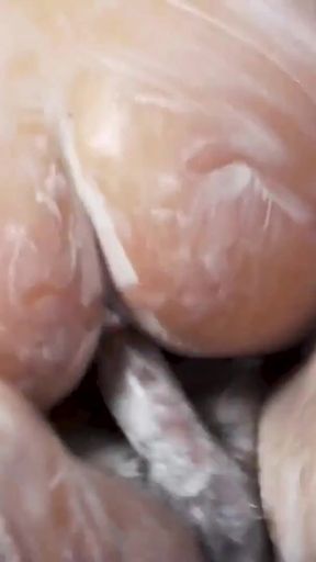 Beauties get covered in whipped cream during a hardcore sex session   Clip 3