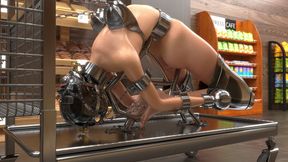 Bound and Broken in a Dirty Market - 3D Metal BDSM Fetish