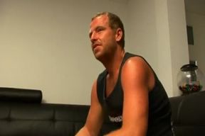 Straight Aussie Drinks A Beer And Wanks His Uncut penis