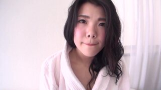 Japanese babe is getting measured after the intereview