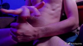 Twink explodes with huge cock squirting messy solo cumshot