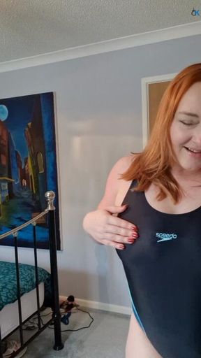 Scottish Redhead's Speedo Swimsuit Turns Her On
