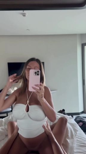 Curvy Aussie blonde with big jiggly tits gets it on with a pro
