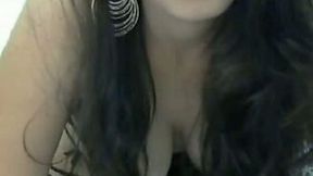 Brunette in sexy outfit shows her amazing body for the webcam