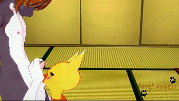 Taomon and Grey Fox engage in a filthy boobjob and handjobs