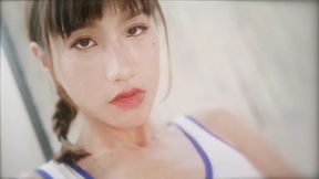 Hot Chinese college babe joins threesome with pervy MILF and teen