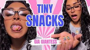 Giantess Eats Tiny Snacks - Teasing Mouth Play & Loud Chewing ASMR Vore