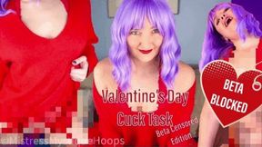 Valentine's Day Cuck Task Music Version - Beta Censor Edition - Female Domination Cuckolding Submissive Task with Femdom Brat Mistress Mystique - WMV