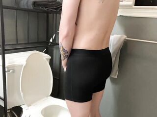 Trans Male Pees With His Packer for the 1St Time (and makes a mess)