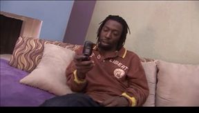 A Black Pussy with Nice Big Tits Rides a Big Black Cock