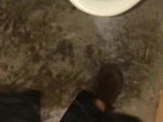 Risky Public Urinal Masturbation Pissing & Cumming as fast as I can