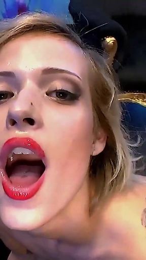Blonde Slut Gets Her Face Covered in Cum by Multiple Cocks