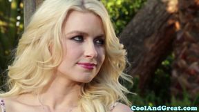 ”Tatted up redhead bends over for doggystyle plow”