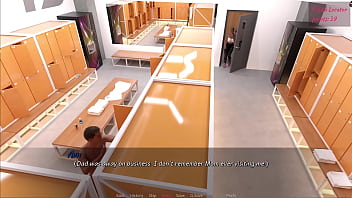 Anime stepsister watches 3D PC game character masturbate in shower