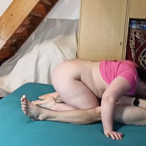 Erotic deepthroat blowjob from my cute bbw stepdaughter