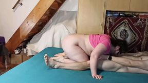 Erotic deepthroat blowjob from my cute bbw stepdaughter