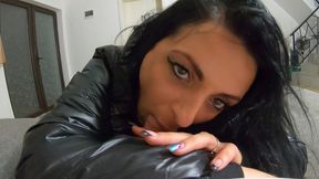 triple cum on my puffy downjacket – deepthroat, doggy & facefuck obsession