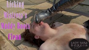 Licking Mistress's Muddy Boots Clean (4K)