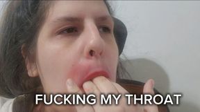 Red Lipstick Throat Play – Deep Mouth Fingering Like I’m Fucking My Own Throat